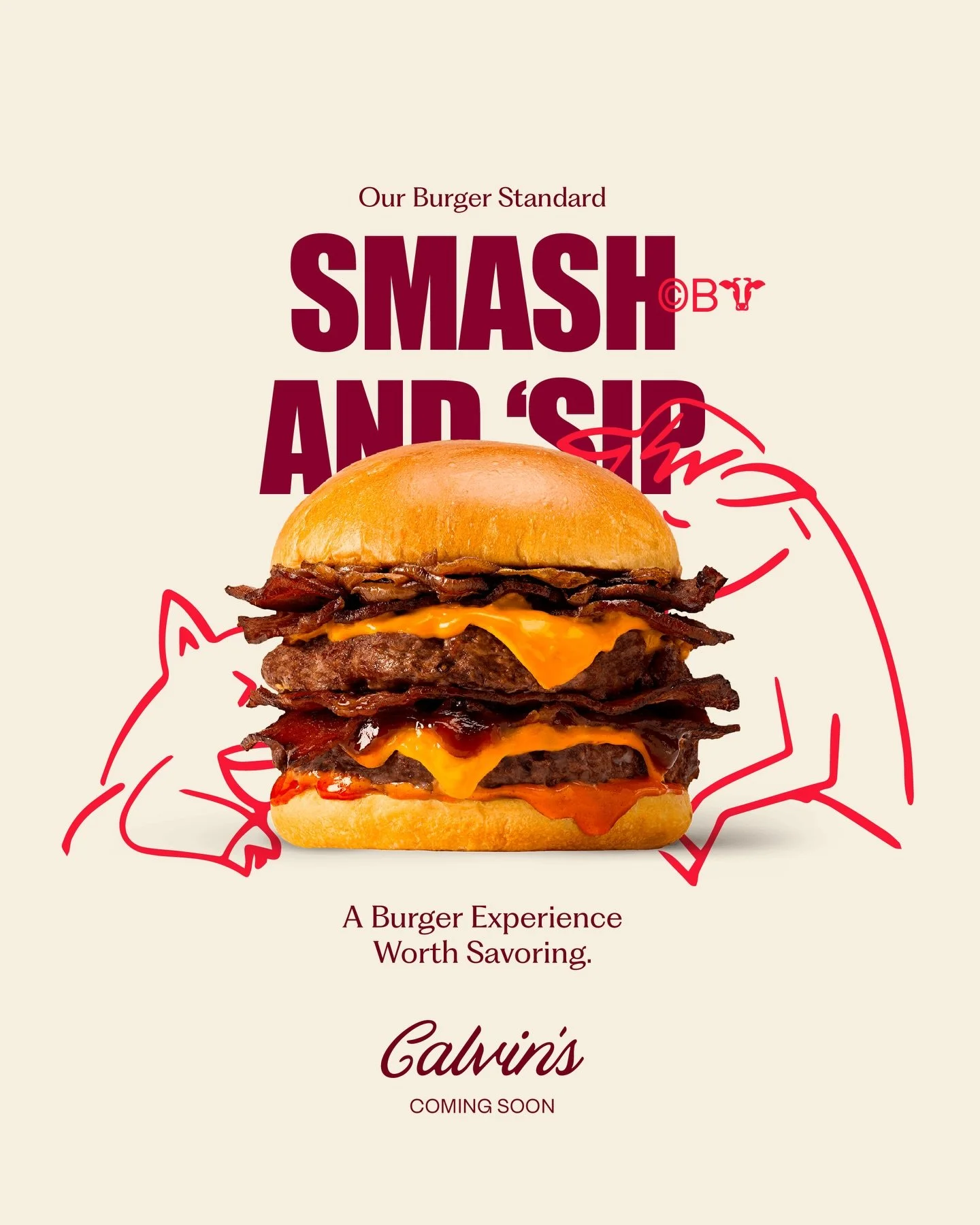 🍔💥 Calvins was designed to feel loud, memorable, and impossible to ignore. A brand world built around appetite, attitude, and visuals that hit fast. From identity to campaign language, every detail was created to turn a burger spot into something p