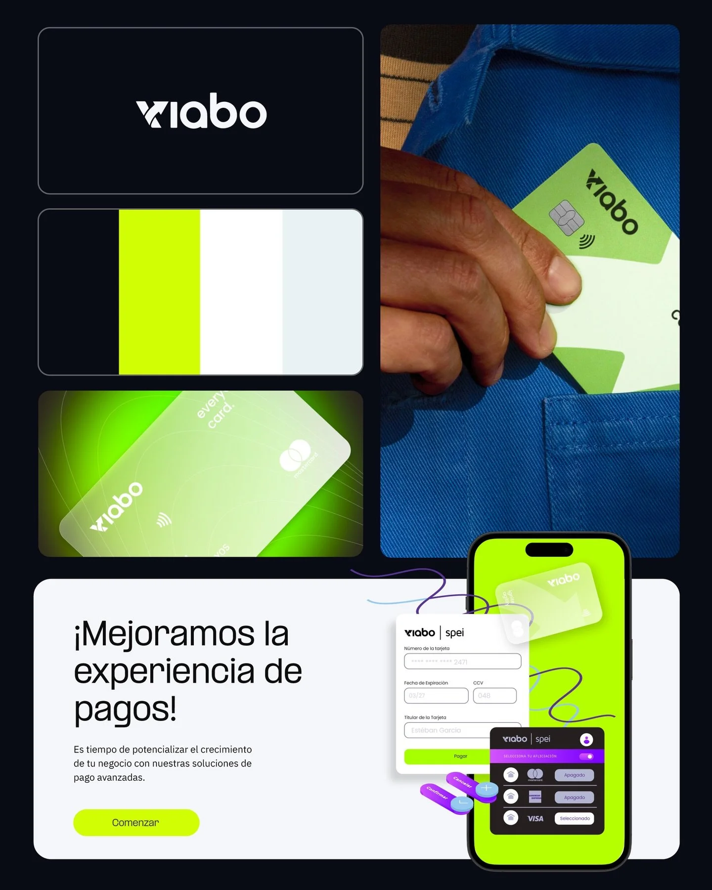 A payment ecosystem needs more than functionality. It needs presence. For Viabo, we crafted a visual universe that feels dynamic, sharp, and future-facing, translating complex financial solutions into a brand that feels approachable, powerful, and re