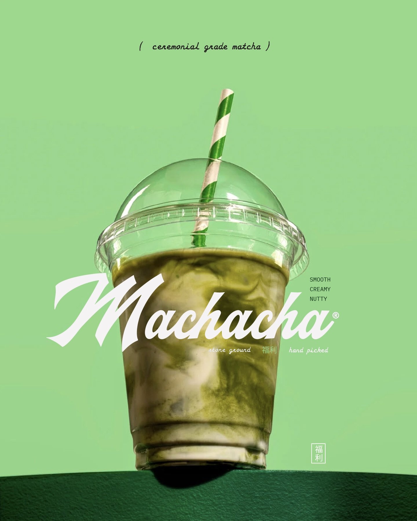 Meet Machacha.A ceremonial grade matcha brand with a name that spills, swirls and stays. From naming to branding, we created a visual identity that blends ritual with attitude: soft greens, creamy textures, bold script, and a little pink chaos for fl