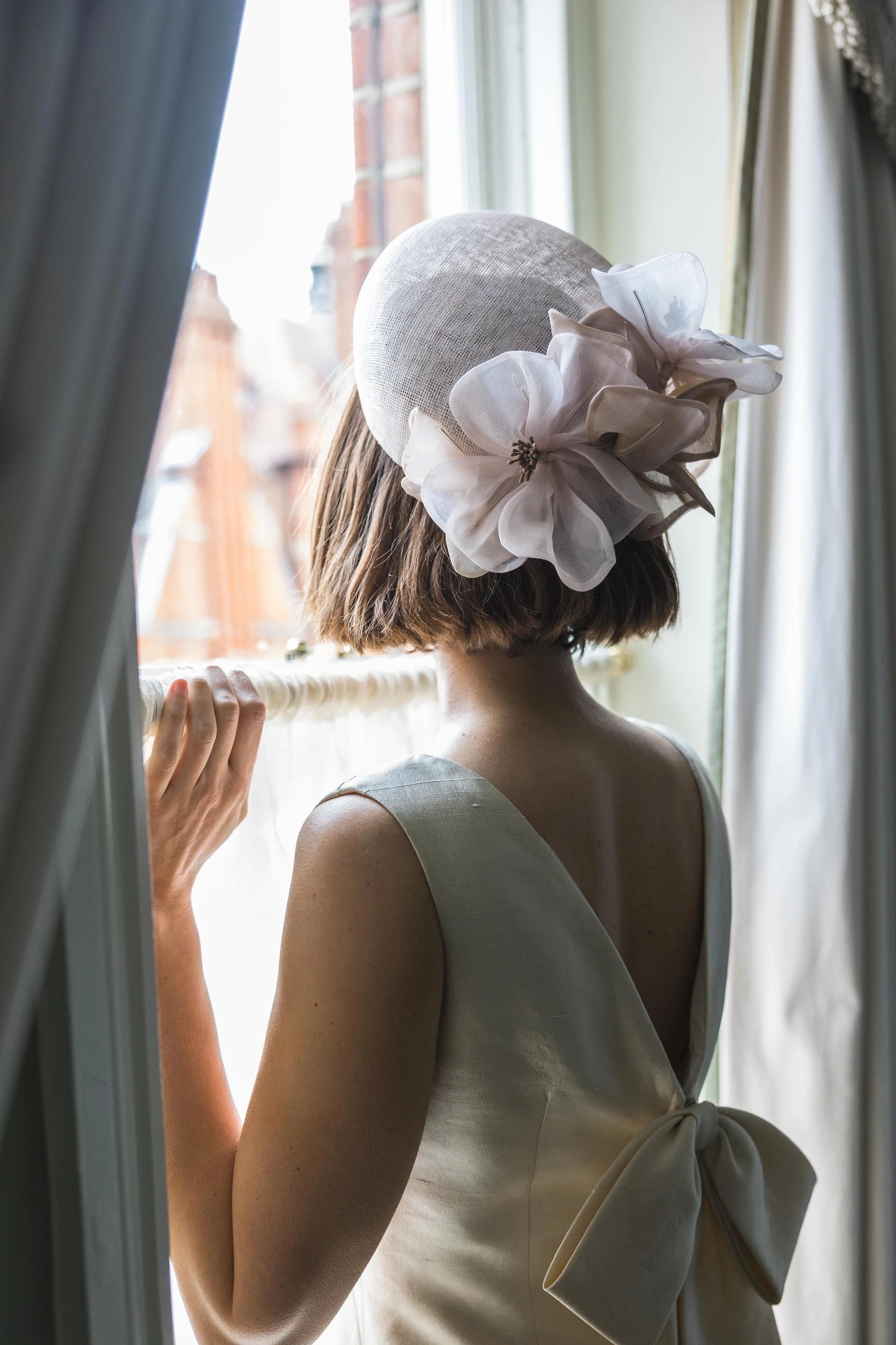 1960s style halo Jackie O hat