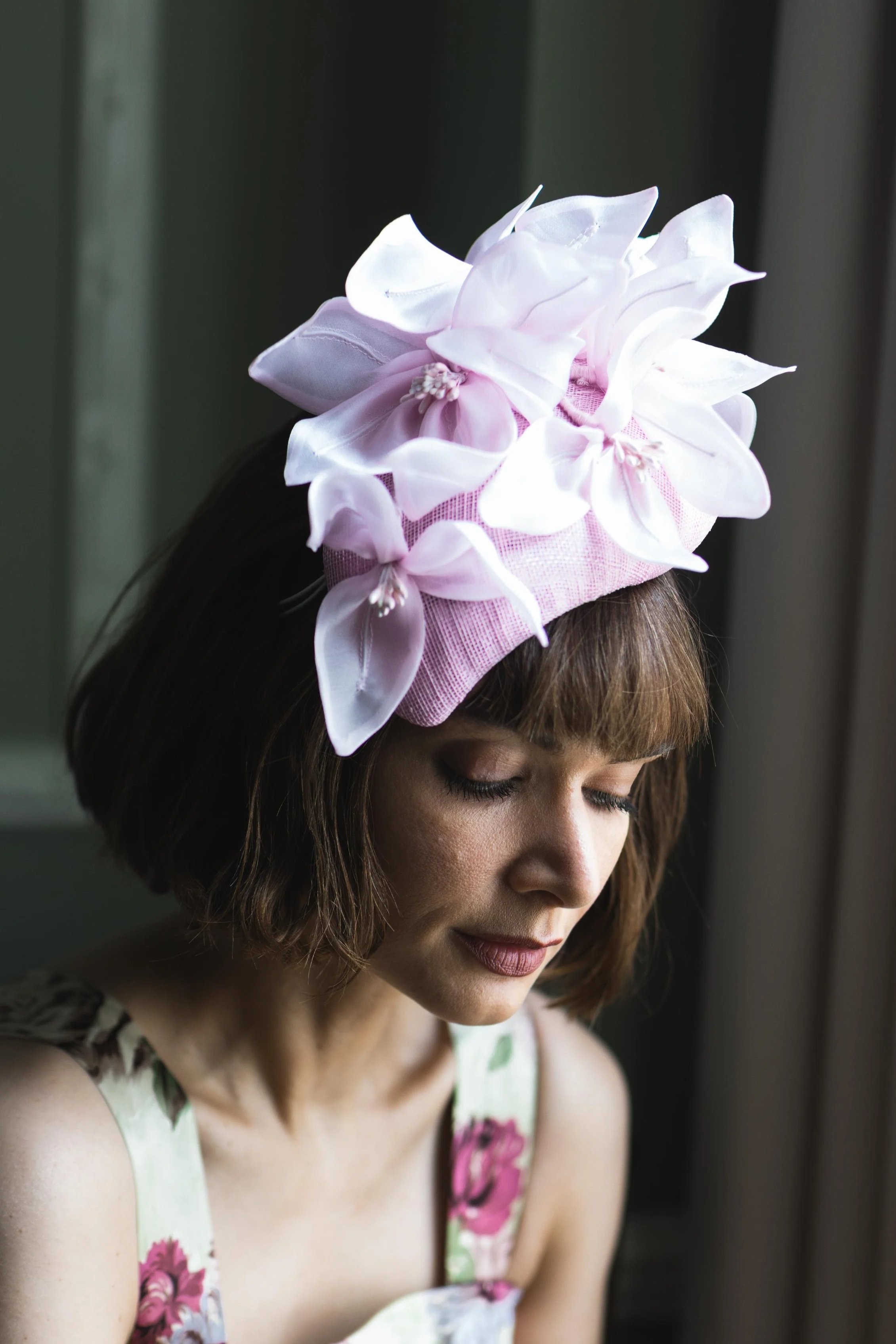 ornate wild lily teardrop ladies hat