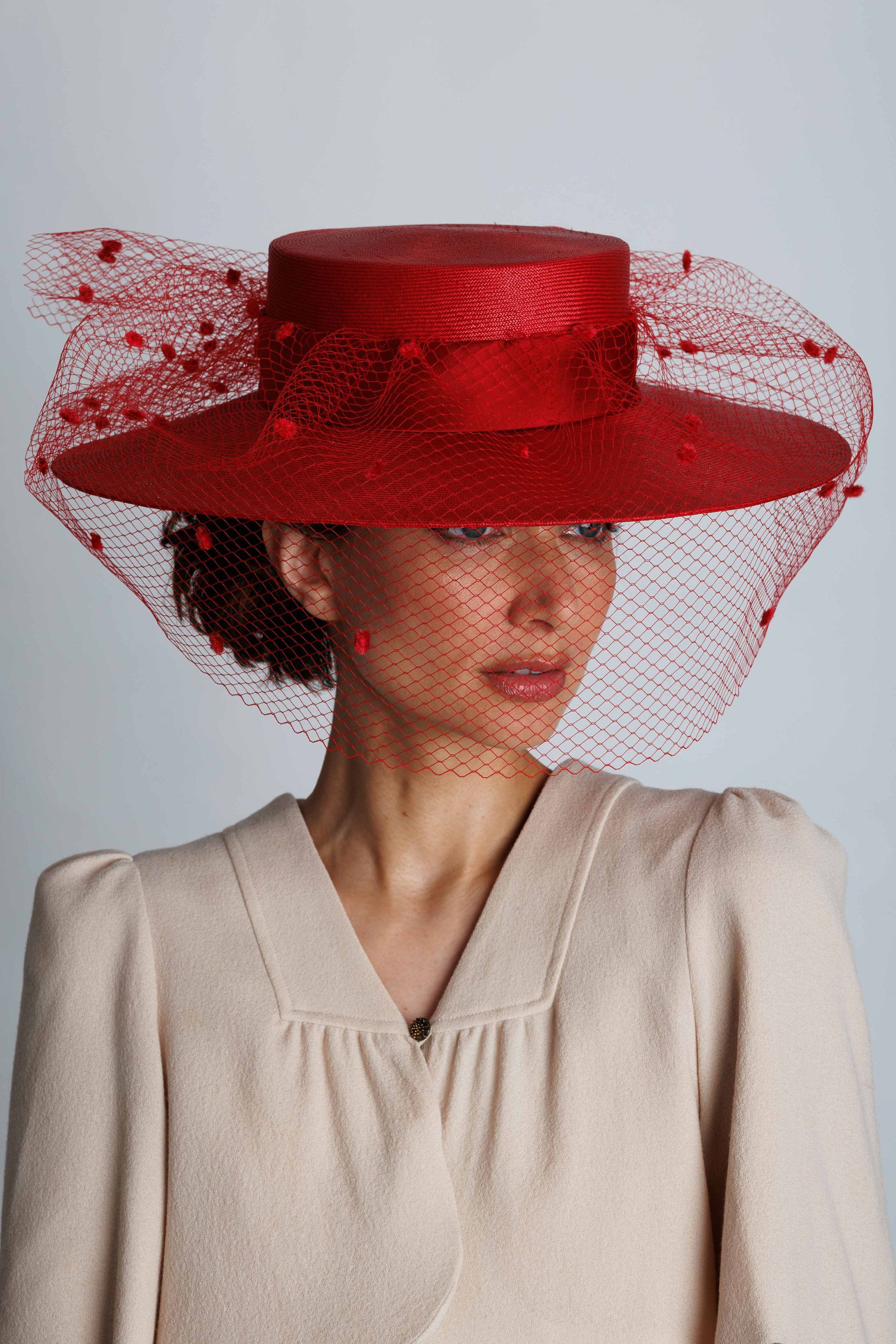 Red Veil Boater