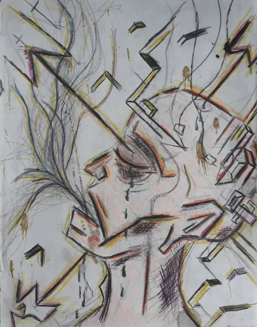 "Rehabilitation" 
Colored pencil and Graphite on paper.
2019.
SOLD.