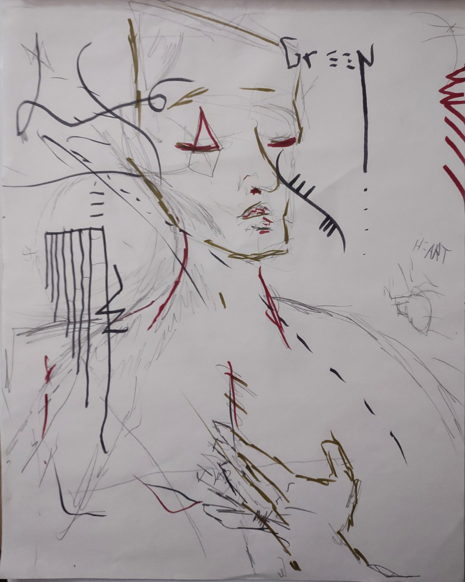 "Red Roses 1.5"
Pencil and Ink on paper.
2022.
14"x17"