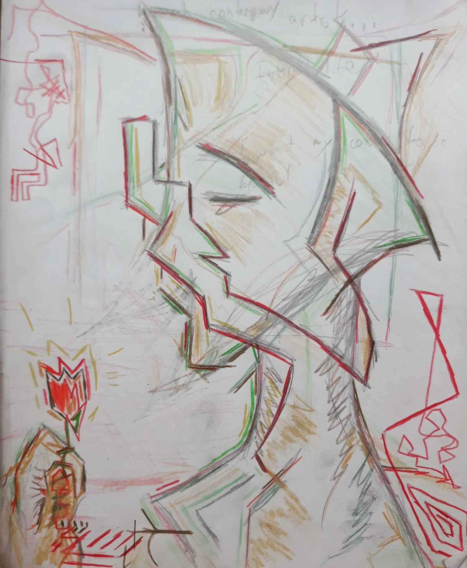 "Red Roses"
Colored pencil and graphite oon paper.
2019.
9"x11"
SOLD.