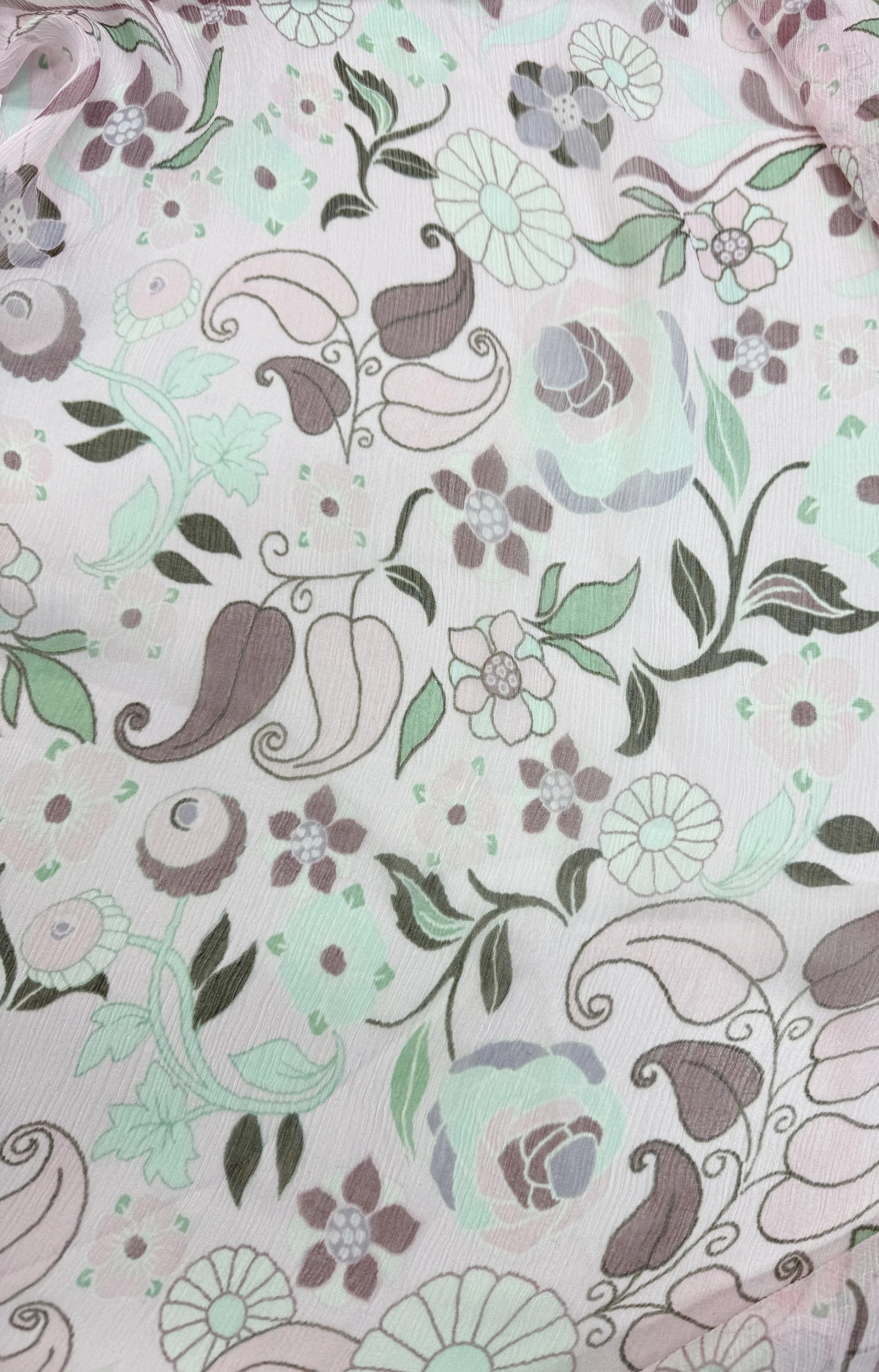 REMNANT Italian Crinkle Silk Chiffon- 1.90m