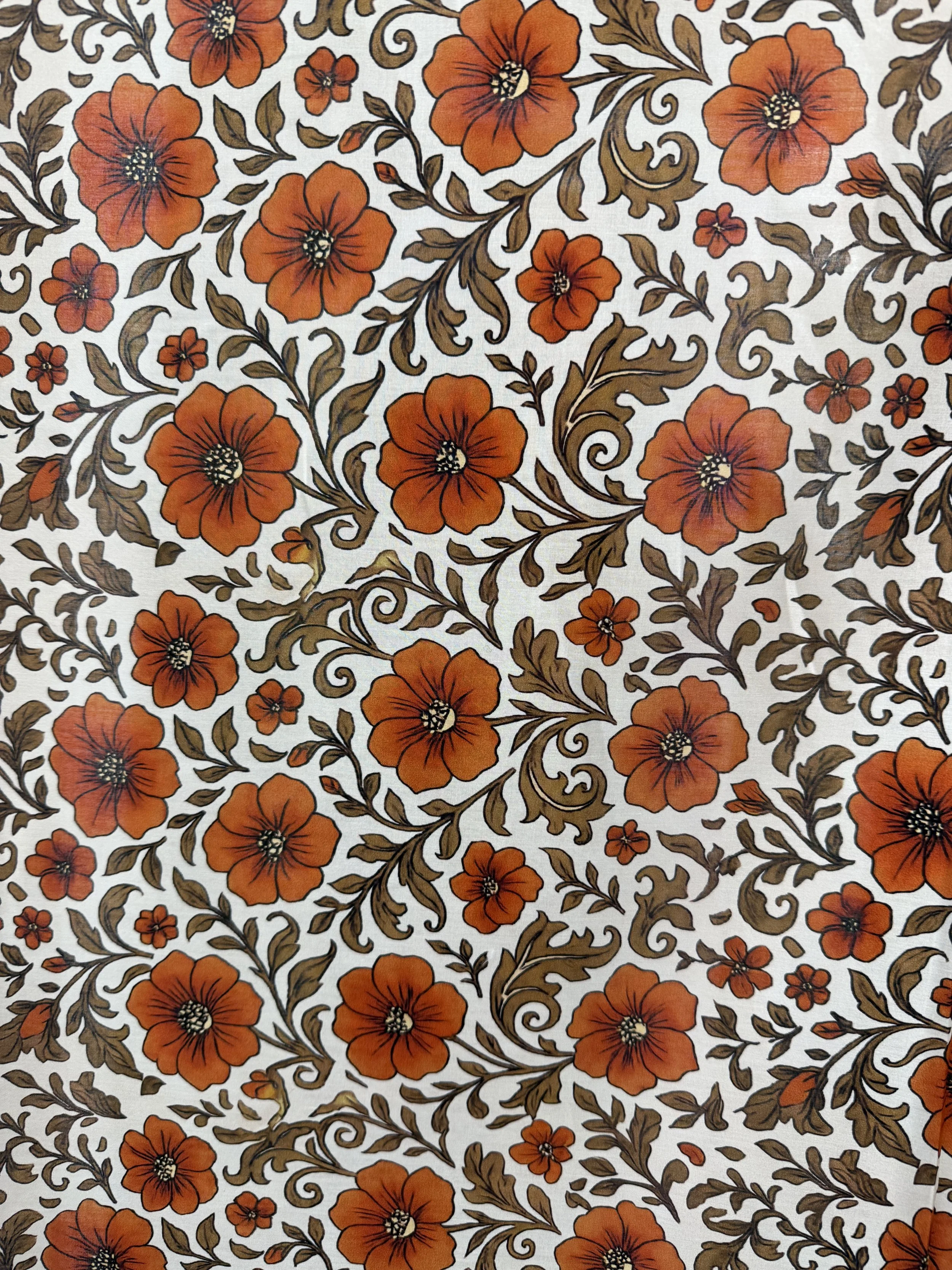 Terracotta Vine Cotton Lawn