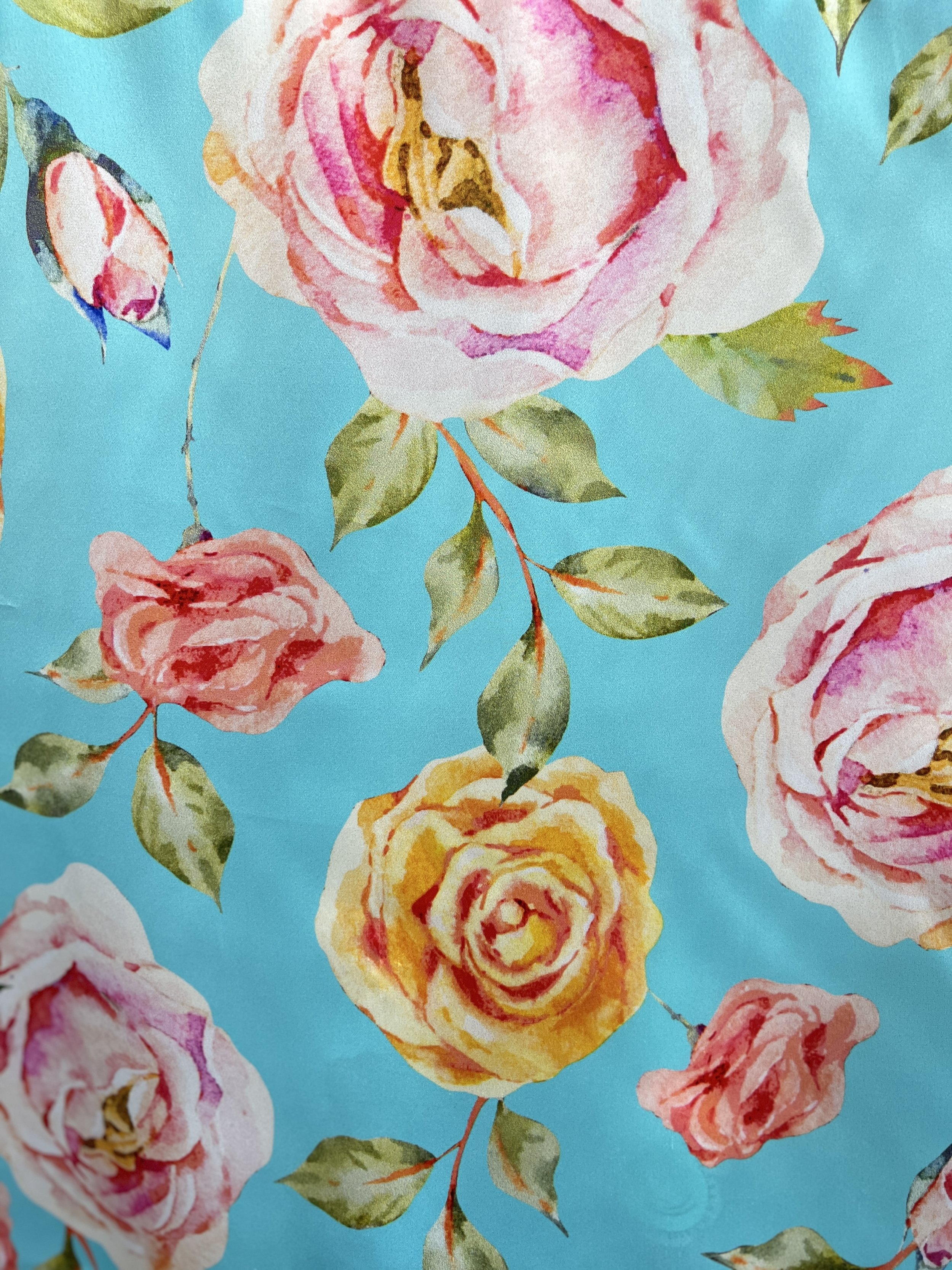 Roses Italian Silk Satin