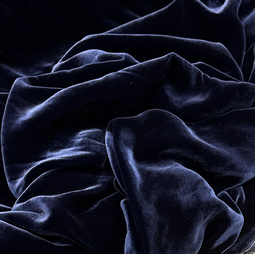 Navy Silk Velvet