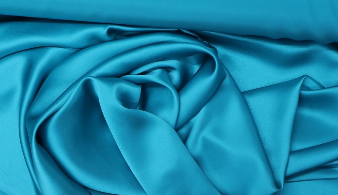 Peacock Blue Silk Satin