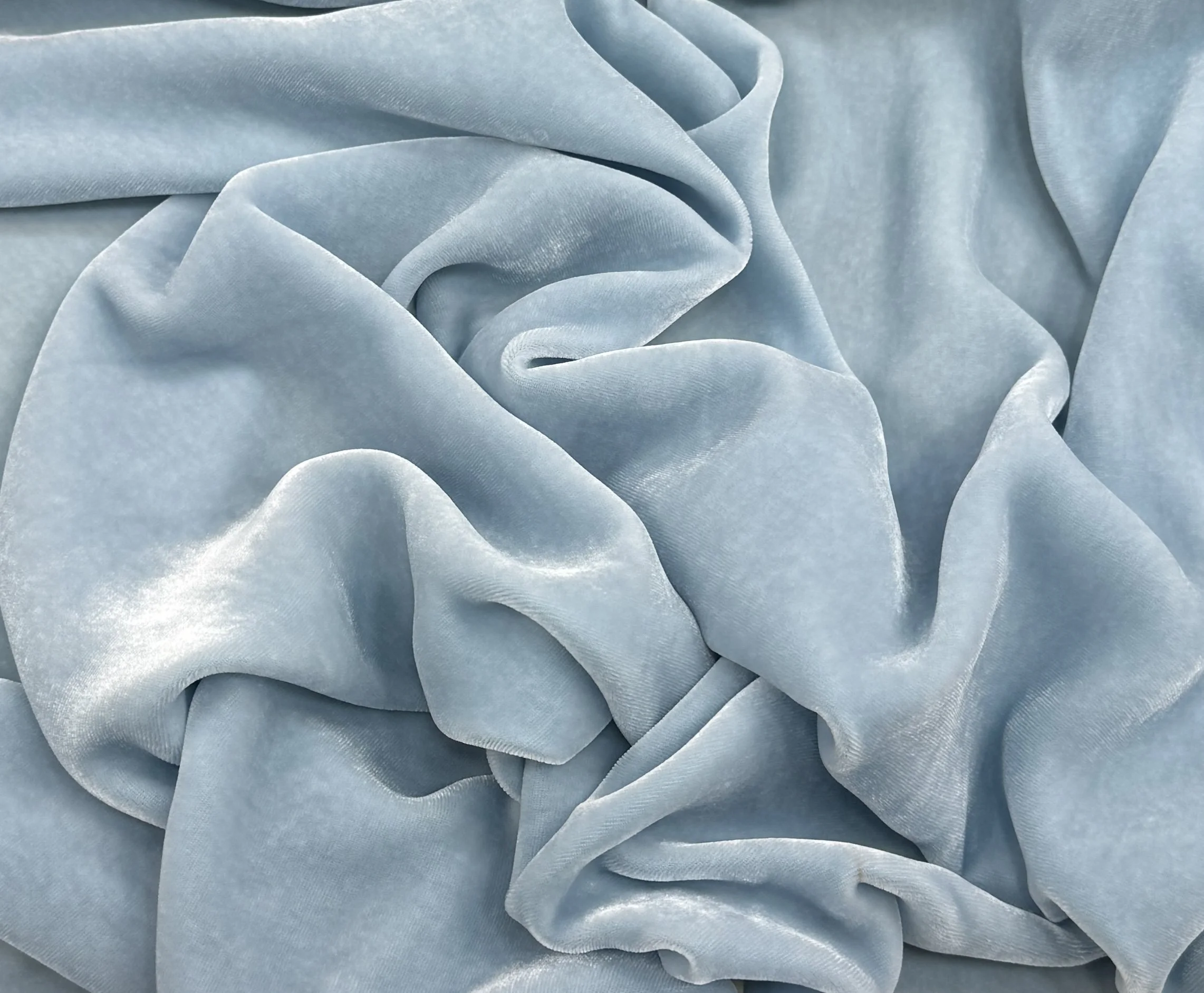 Baby Blue Silk Velvet