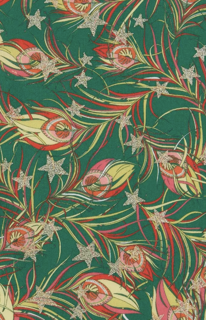 REMNANT Liberty Festive Plum Star Tana Lawn -1M