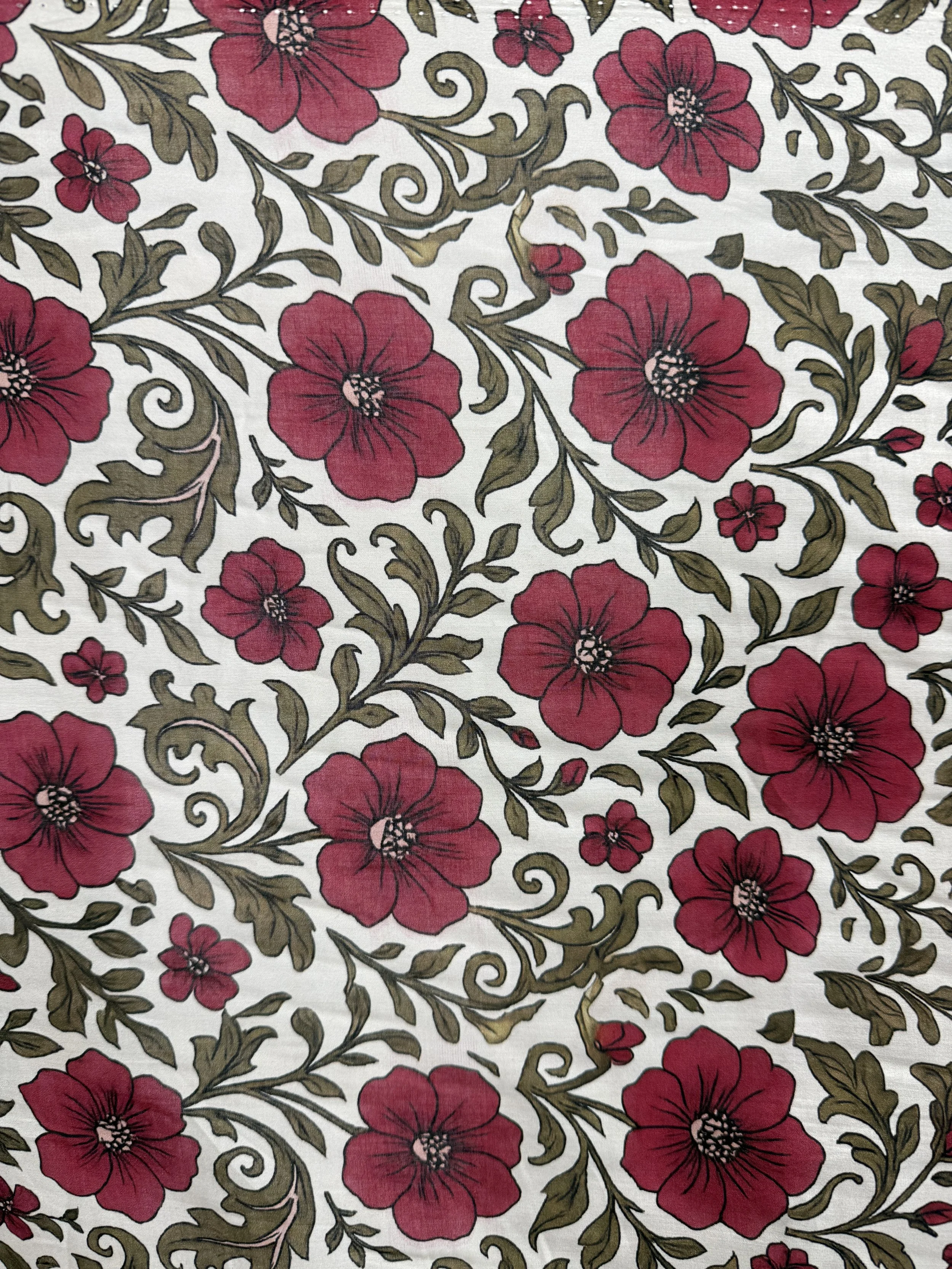 Cherry Vine Cotton Lawn