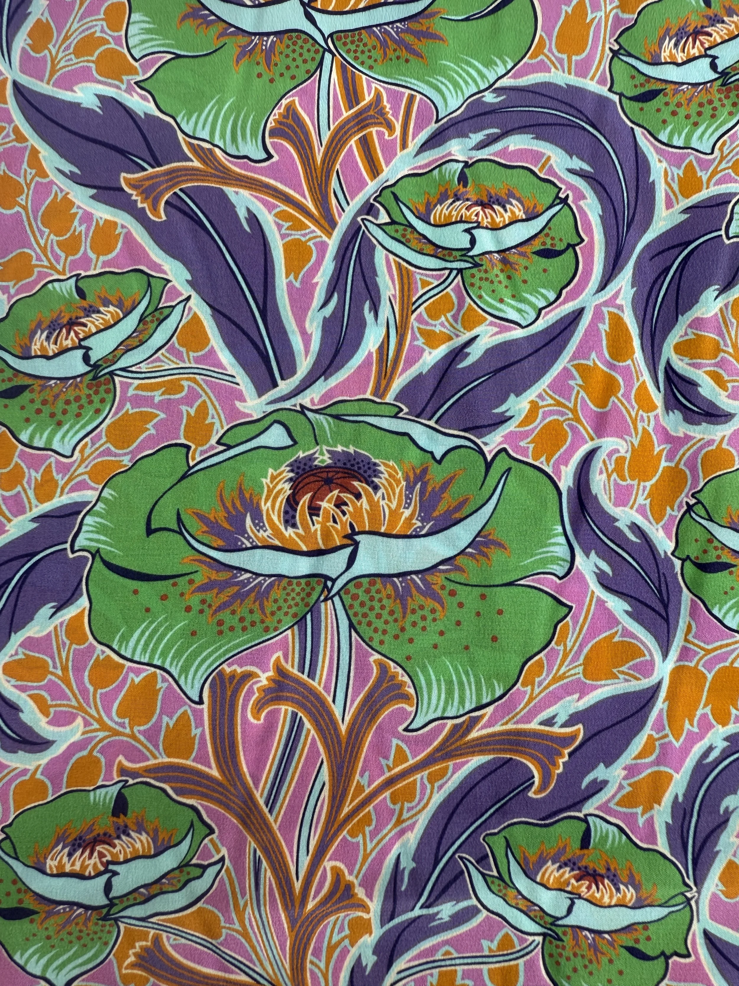 REMNANT Liberty Rossetti's Garden Kensington Crepe De Chine - 1M