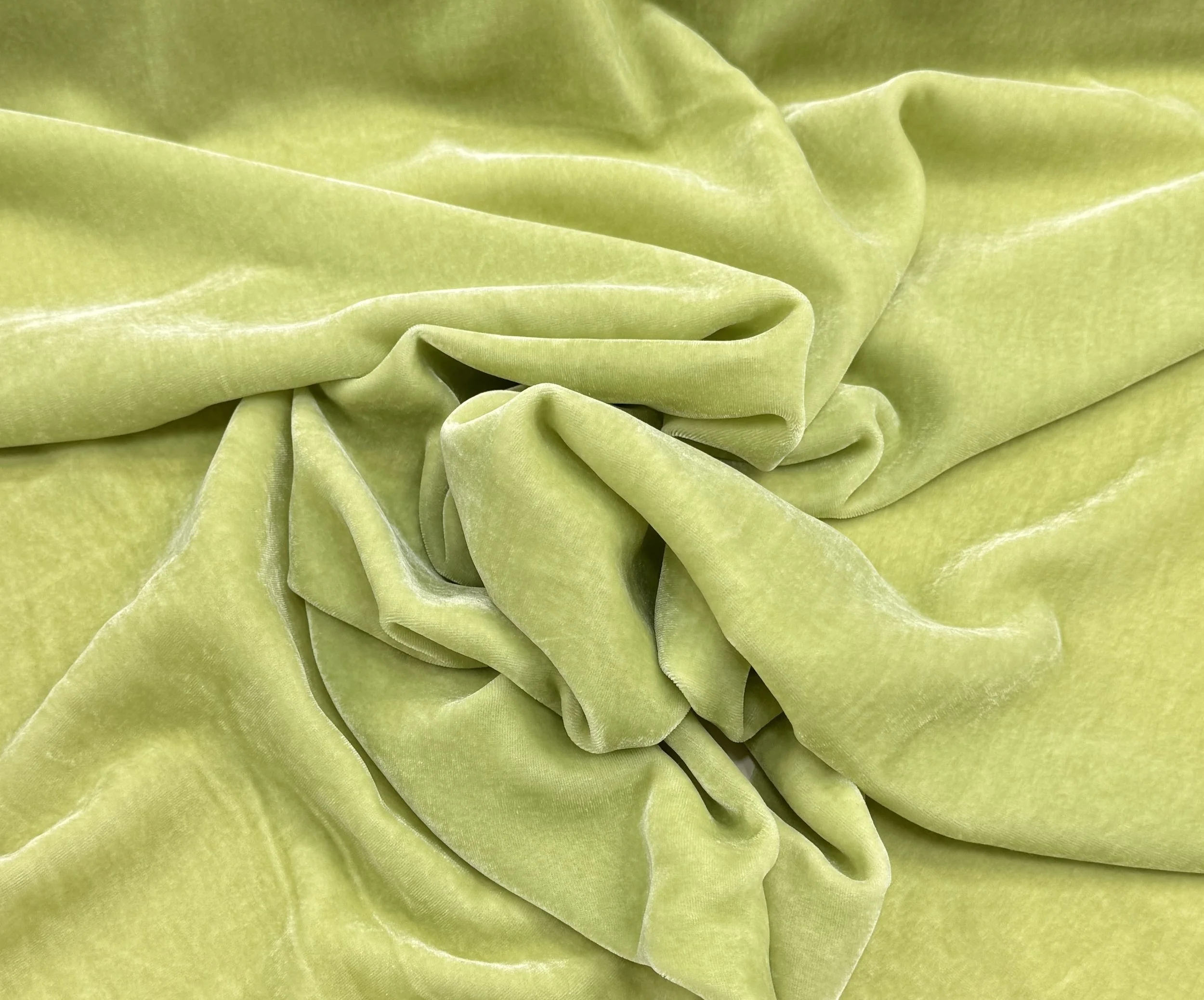 Lime Green Silk Velvet