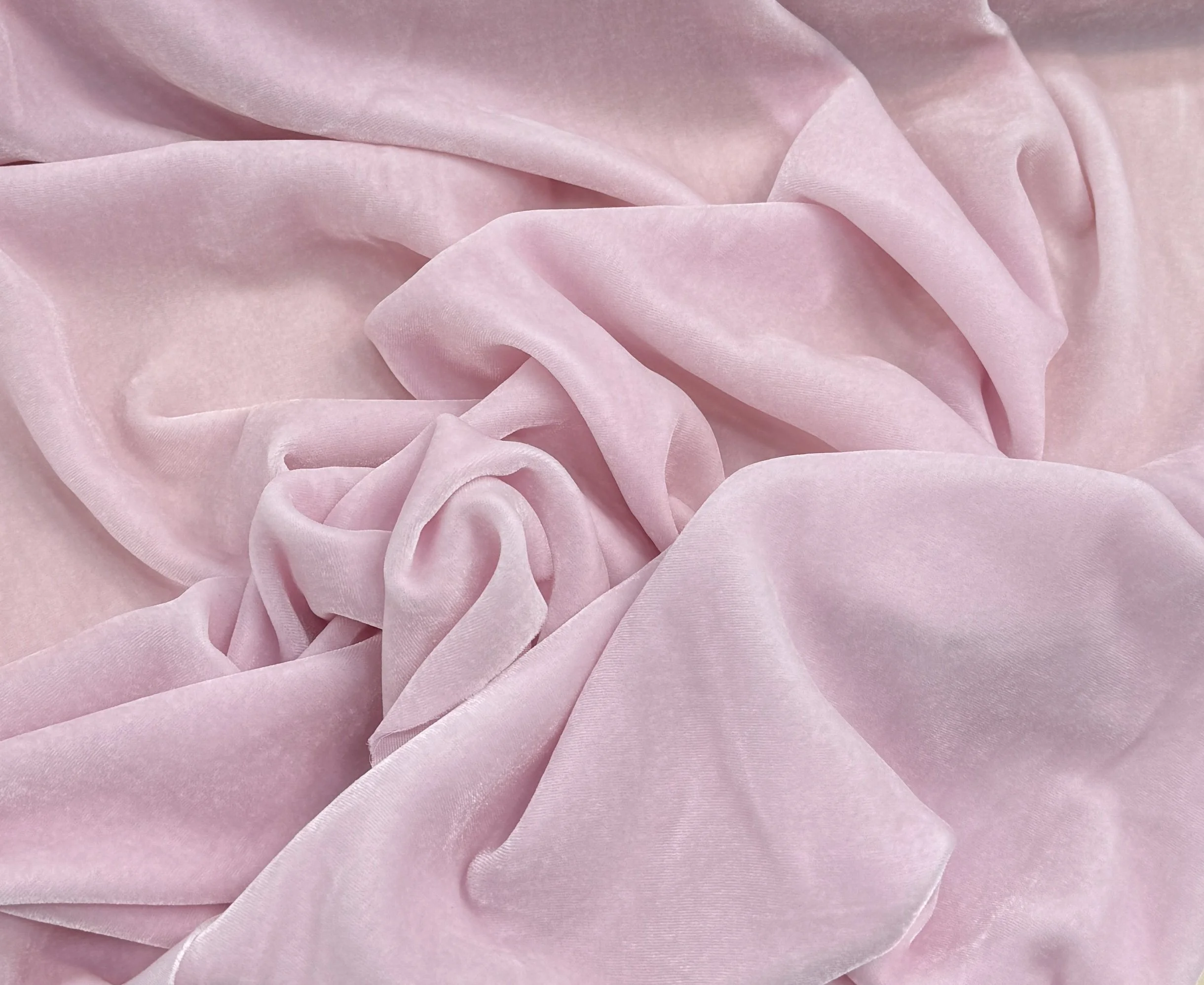 Baby Pink Silk Velvet