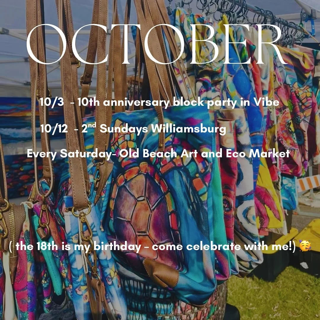 October is my jam! The crisp weather is here, and it&rsquo;s my birthday month! 🥳 This month, I'm stoked to be back at @2ndsundays on the 12th. Plus, I'm participating in a special event at @thevibecreativedistrict this Friday. Saturdays are all abo
