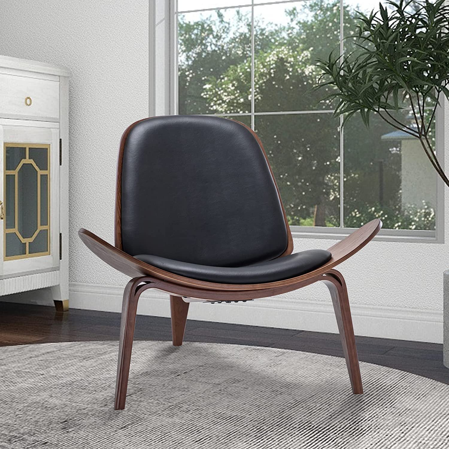 BELLEZE Living Room Chair, Faux Leather Accent Chair