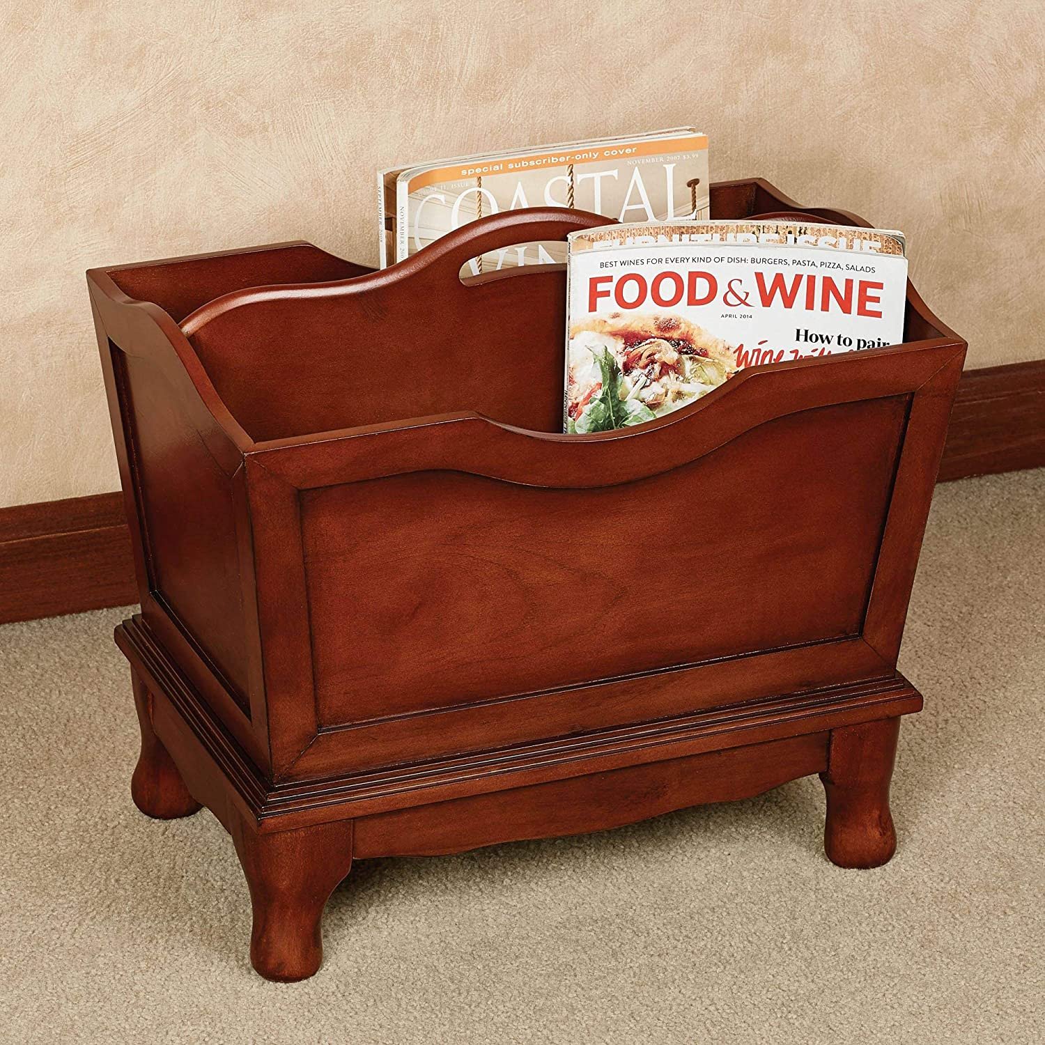 Touch of Class Magnificent Lyndhurst Wooden Magazine Rack Classic Cherry