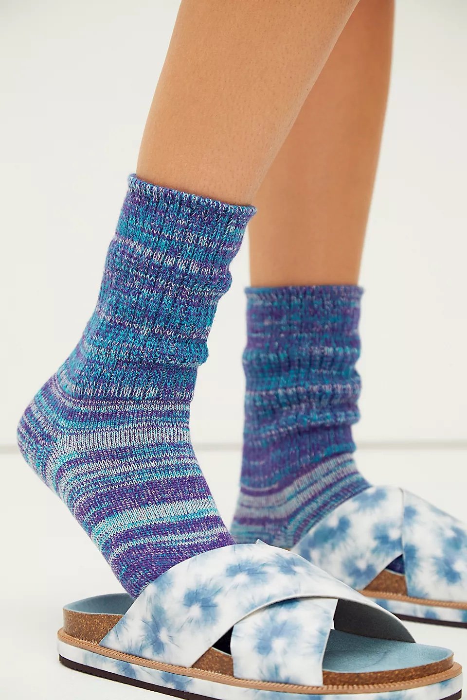 Marled Bulky Knit Scrunch Socks