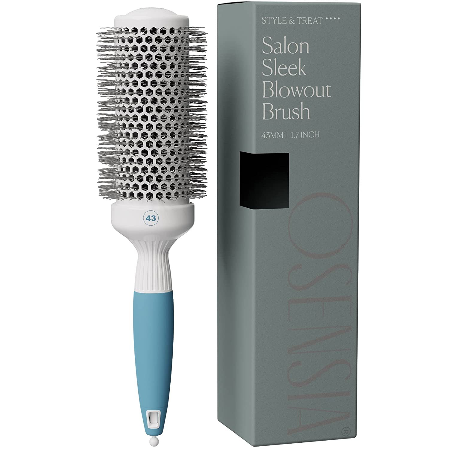 Round Brush for Blow Drying - Medium Ceramic Ionic Thermal Barrel Brush for Precise Styling