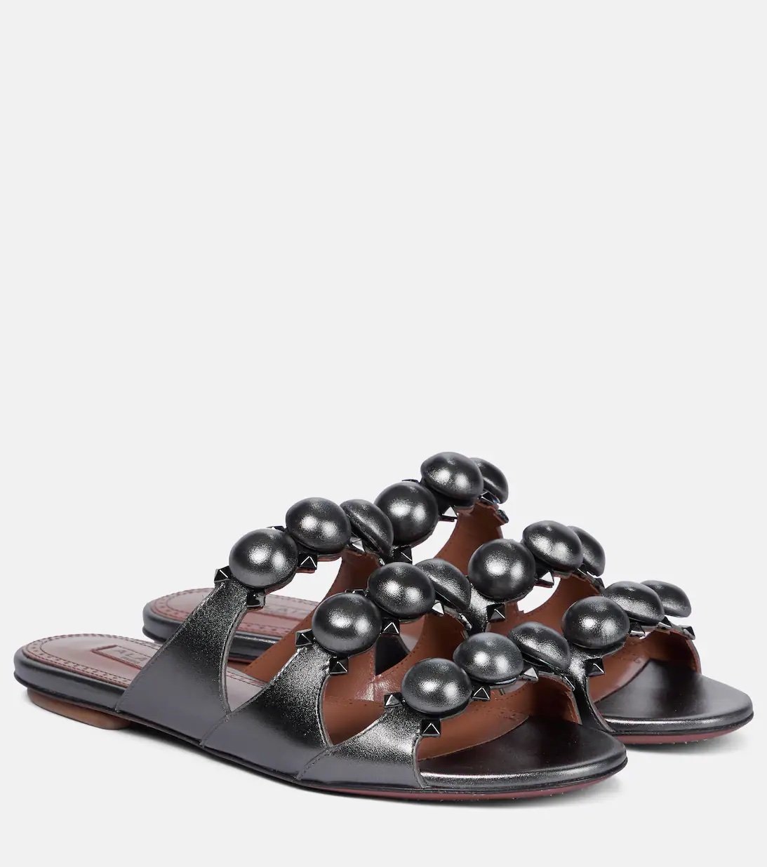 ALAÏA Bombe metallic leather sandals
