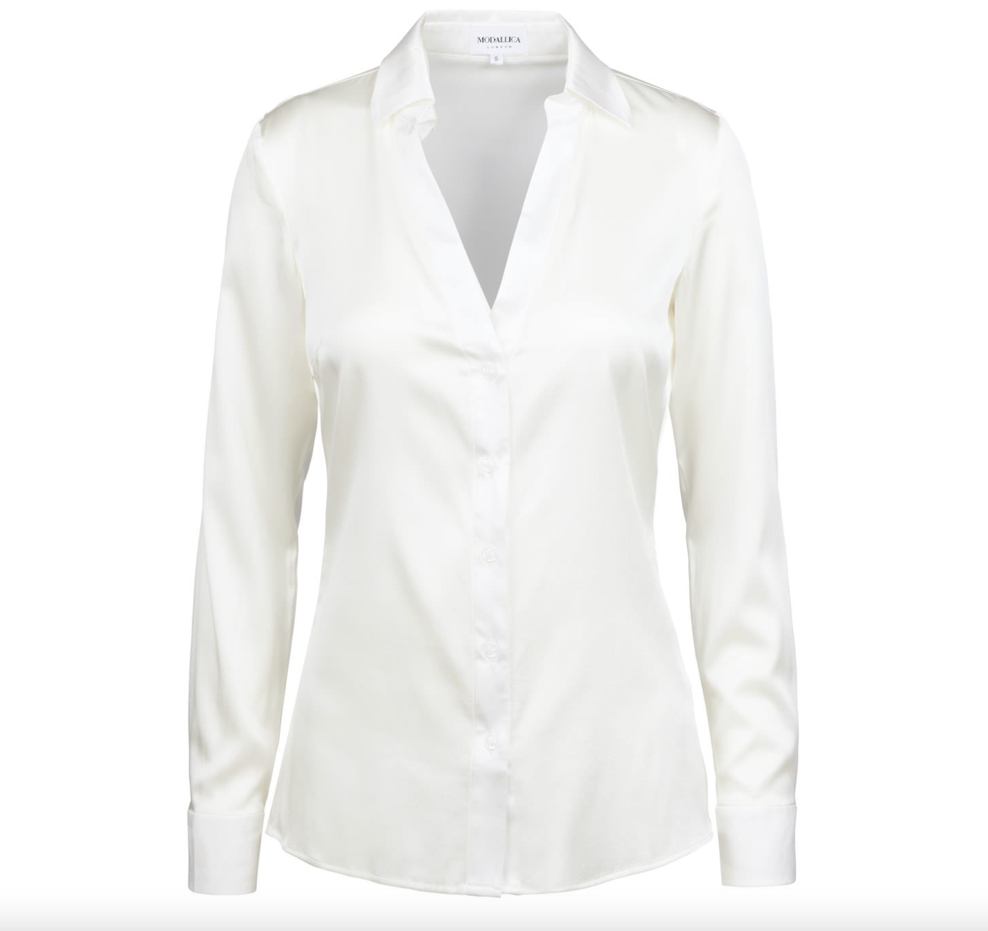 ORGANIC PEACE SILK FITTED SHIRT WITH OPEN CLEAVAGE