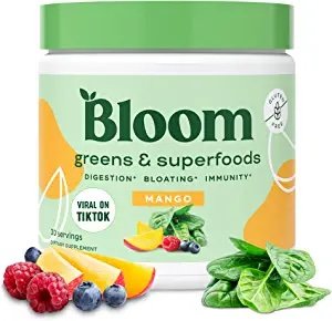 Bloom Nutrition Super Greens Powder Green Juice &amp; Smoothie Mix