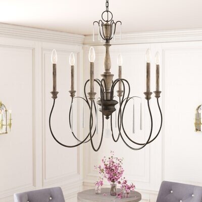 Berner 6 - Light Dimmable Classic / Traditional Chandelier