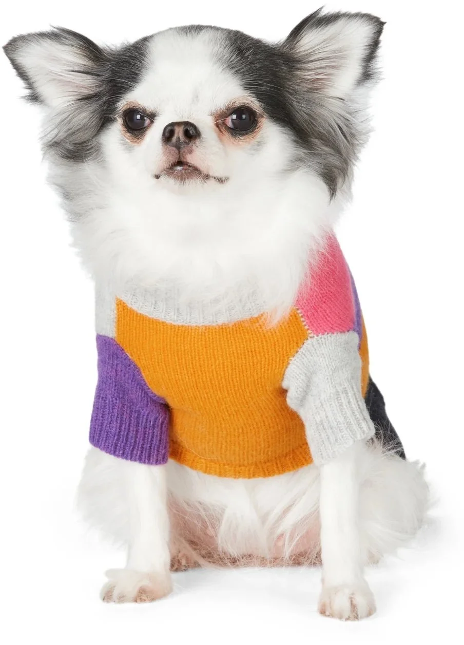 Multicolor Asymmetric Pattern Sweater