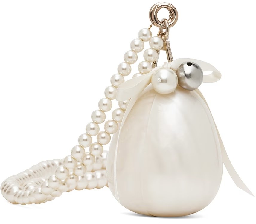 IMONE ROCHA Off-White Micro Pearl Egg Bag