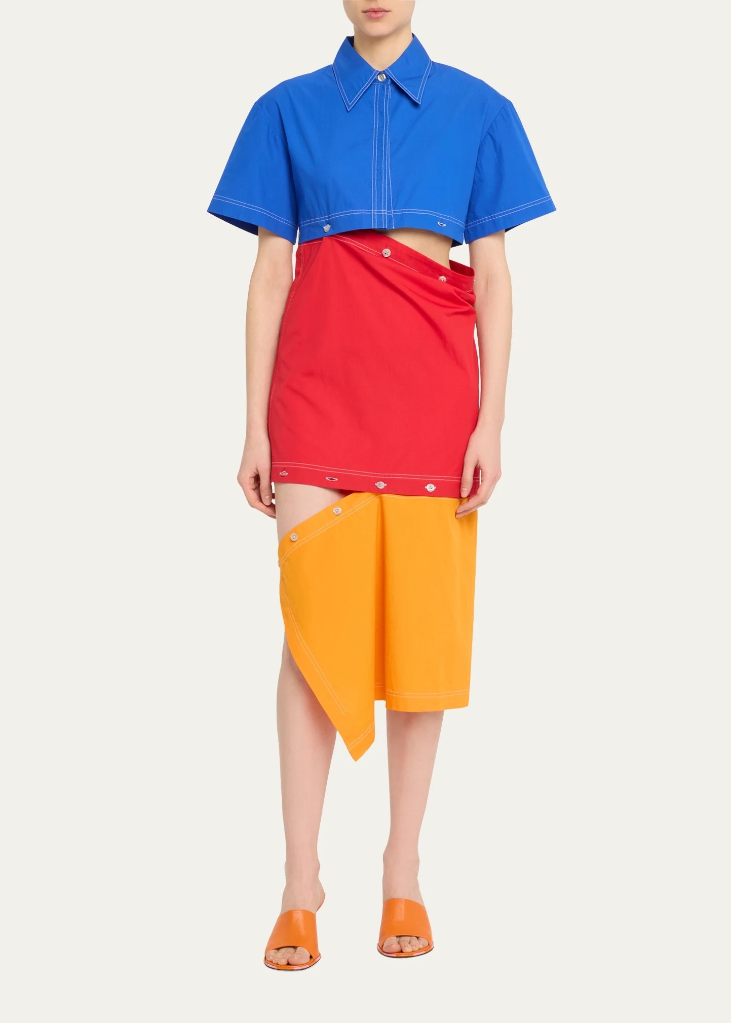Berthe Detachable Colorblock Shirtdress