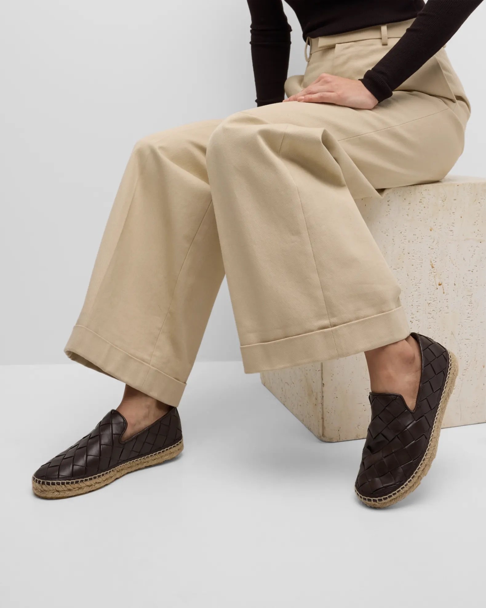 Jack Woven Leather Loafer Espadrilles