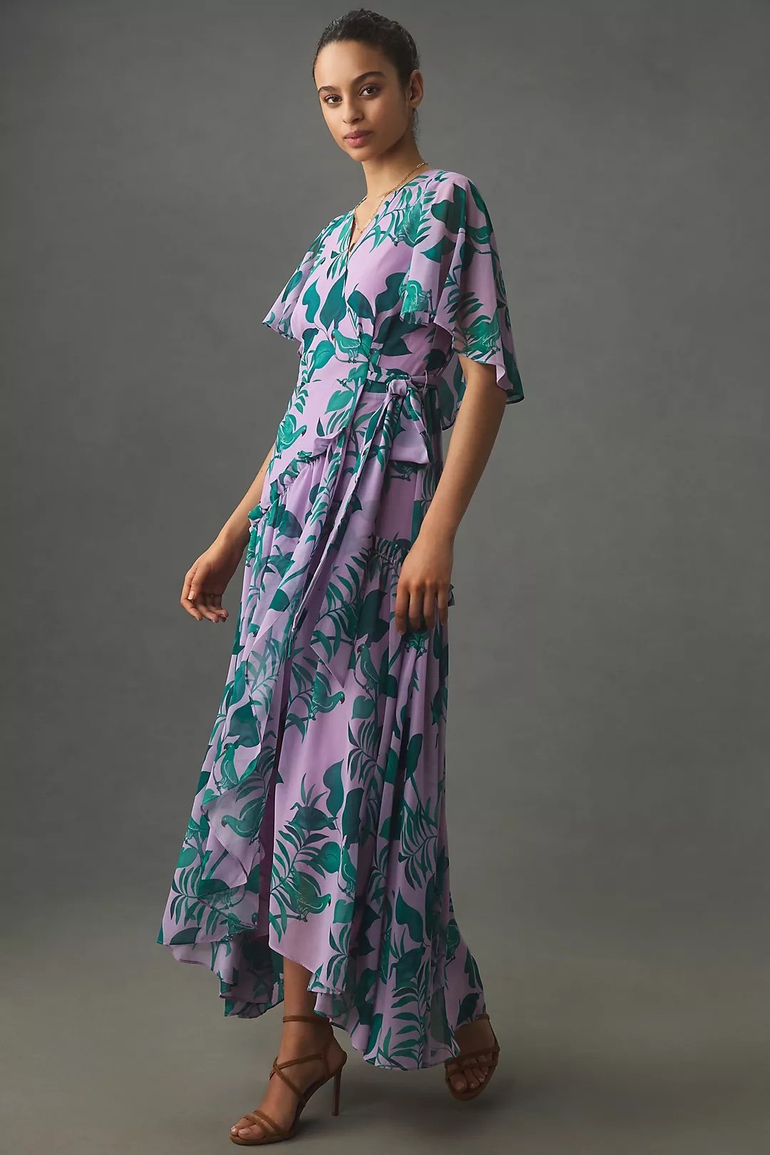 Hutch Nataly Short-Sleeve Wrap Maxi Dress
