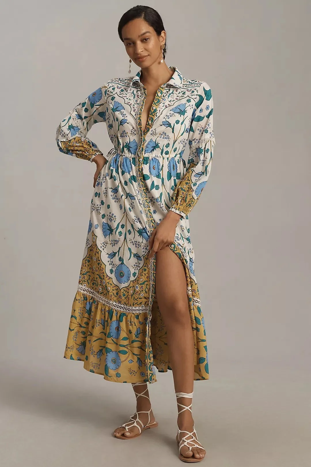 Long-Sleeve Maxi Shirt Dress