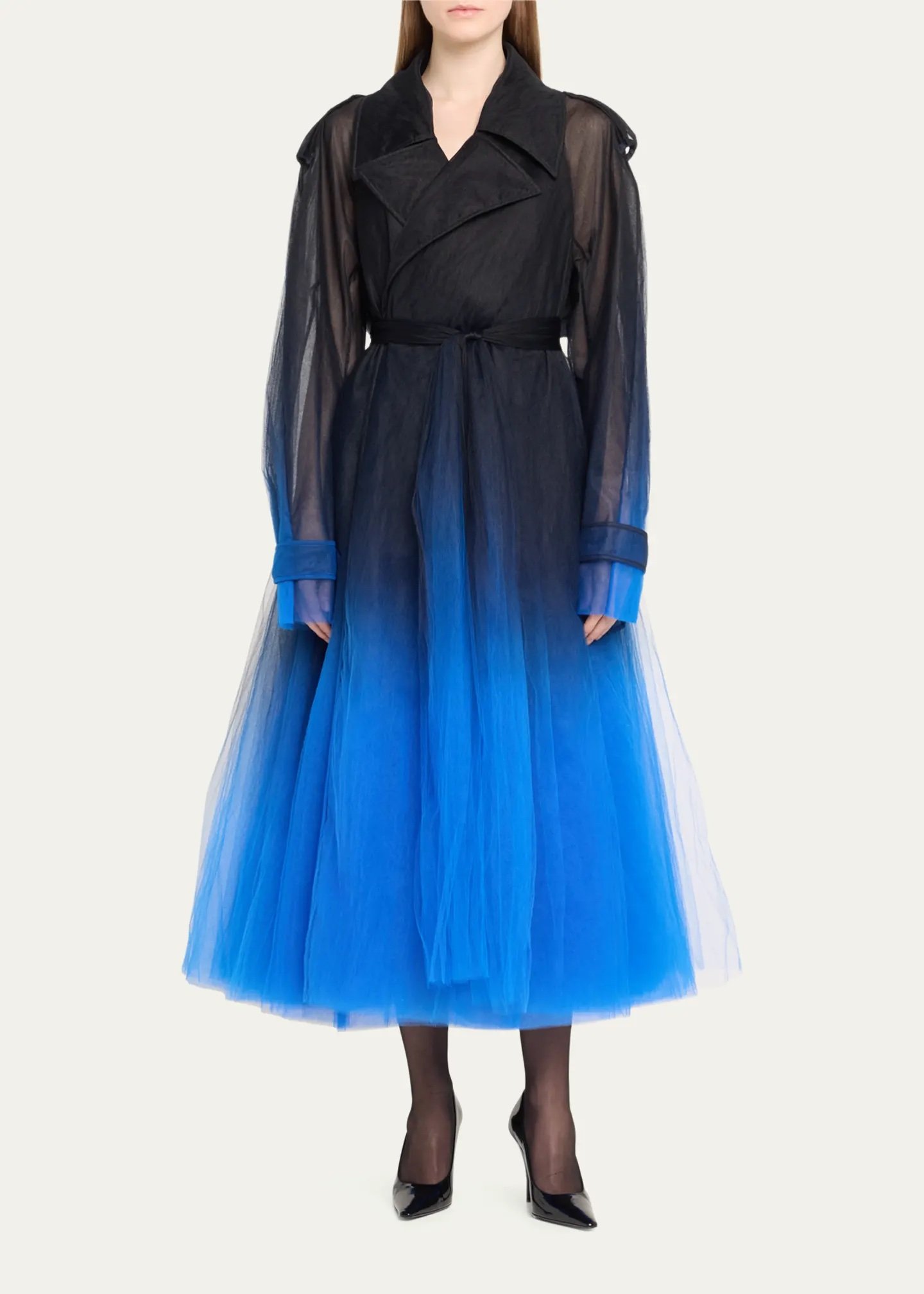 Ombre  Tulle Long Opera Coat