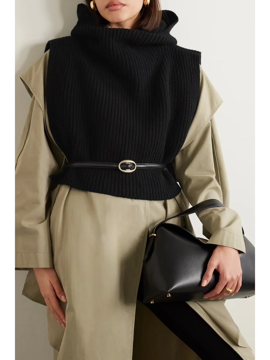 Ribbed wool and cashmere-blend snood