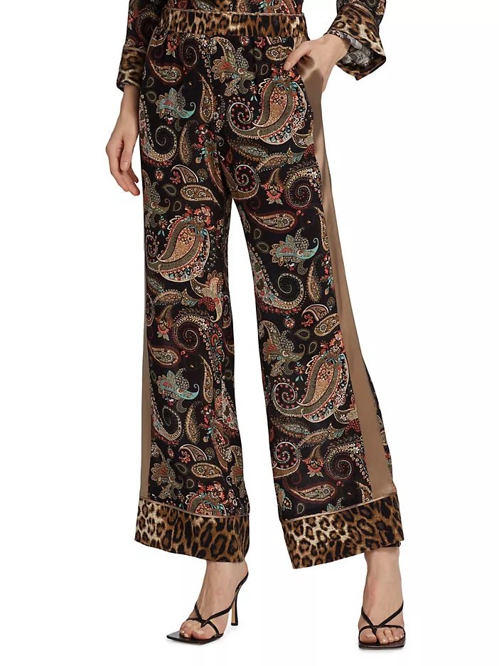 Paisley Silk Boyfriend Pants