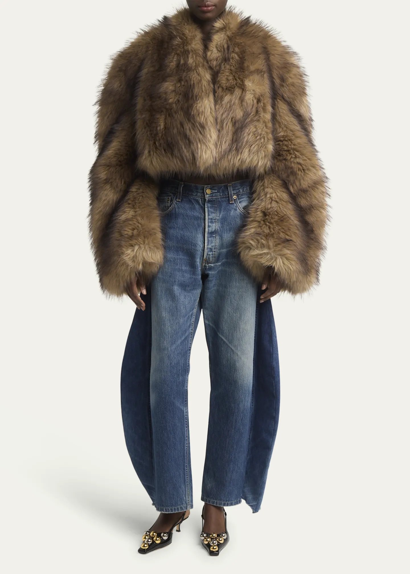 Cropped Faux Fur Jacket