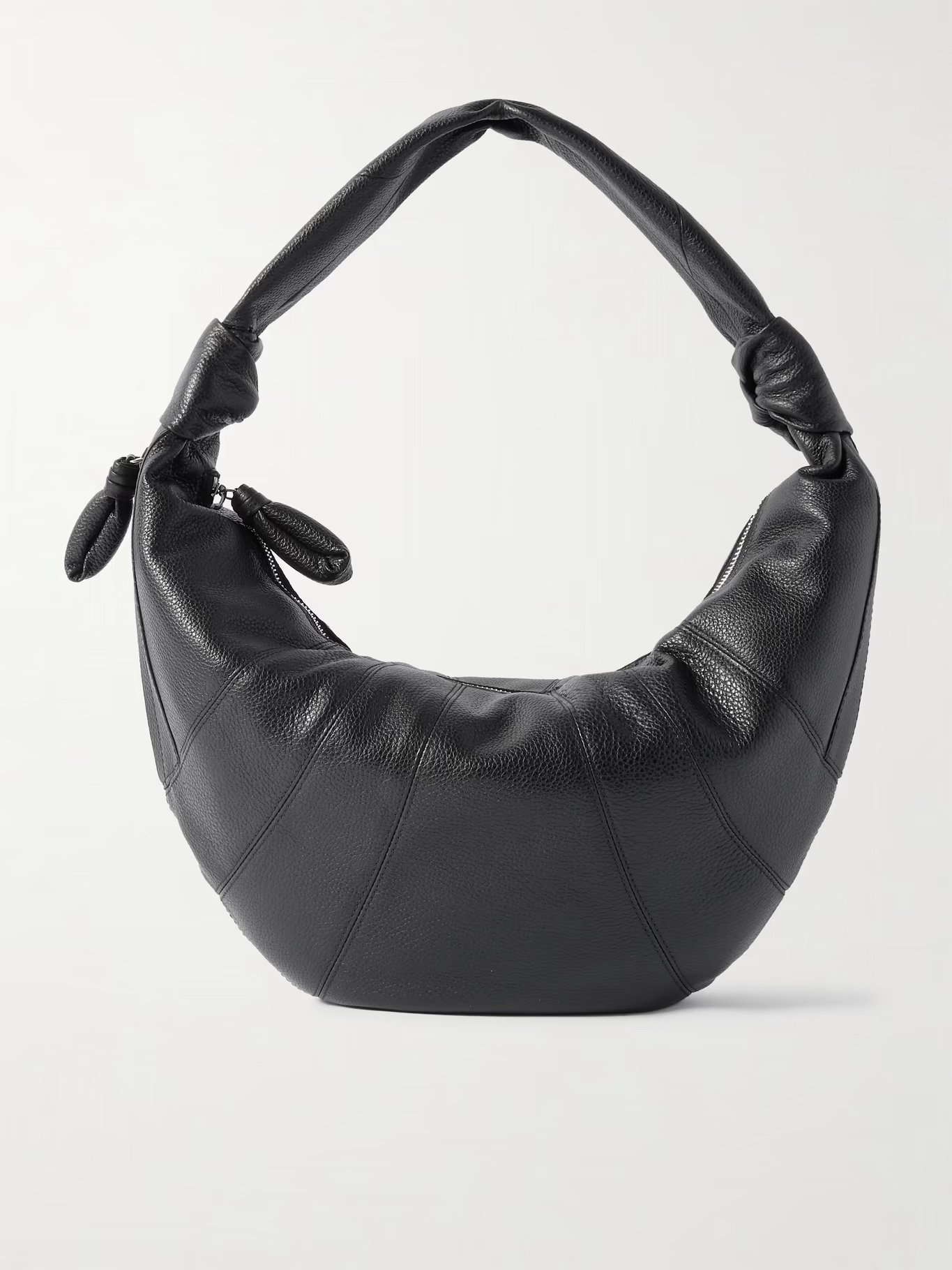 Fortune Croissant paneled textured-leather shoulder bag