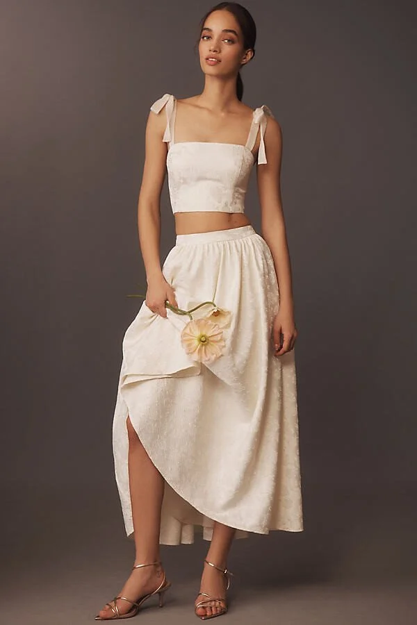 Tie-Strap Crop Top &amp; Midi Skirt Set