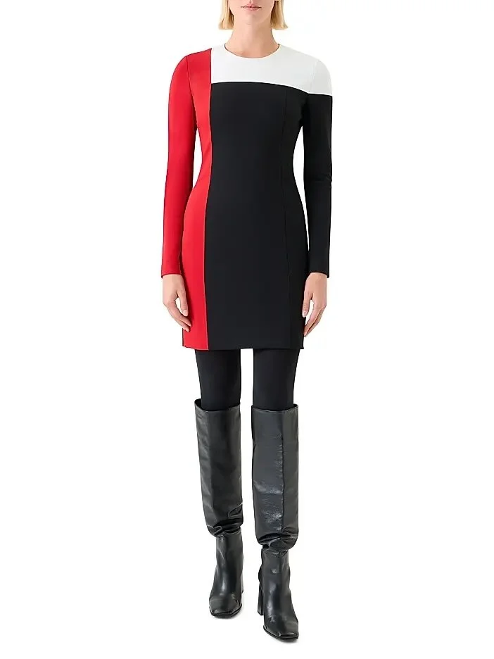   Colorblocked Jersey Sheath Dress