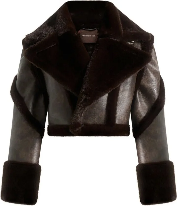 Manière De Voir Kena plush detachable-sleeves jacket