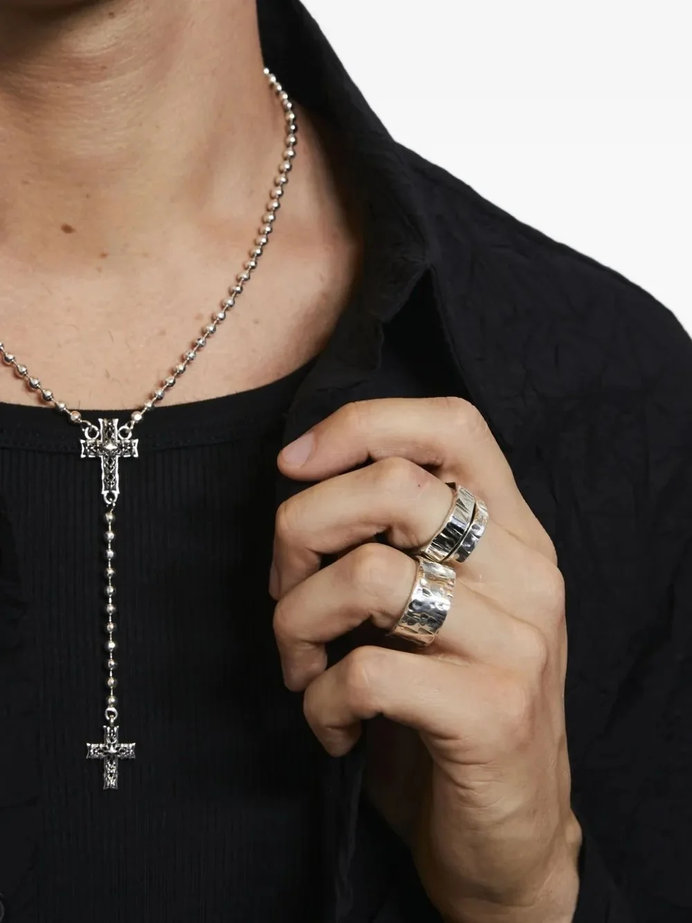 small hammered band ring