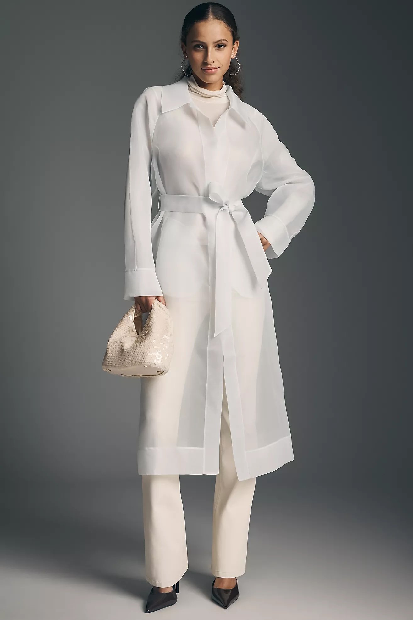 Mare Mare Sheer Poncho Trench Coats