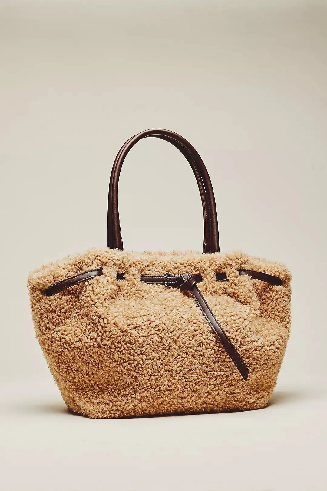 By Anthropologie Belted Sherpa Tote Bag