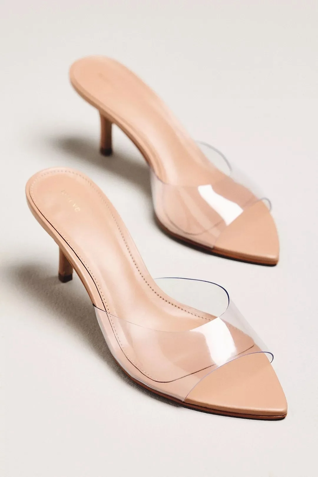 PVC Pointed-Toe Mule Heels