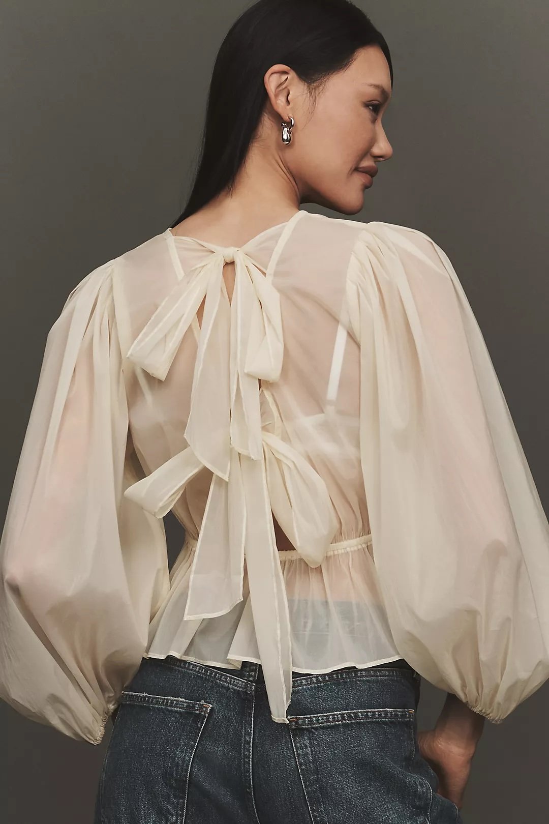 Amie Sheer Peplum Top
