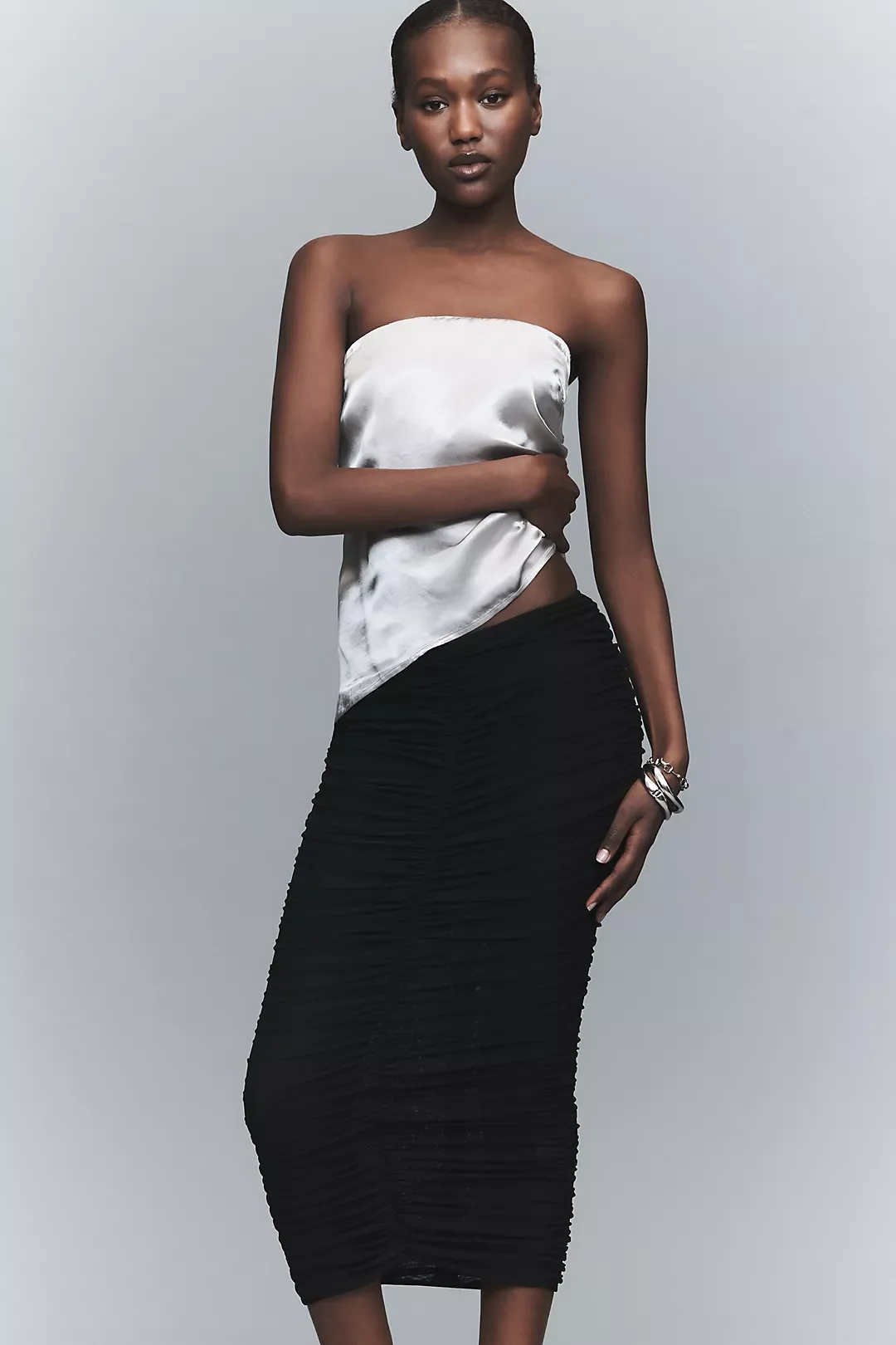 Auralee Mesh Midi Skirt