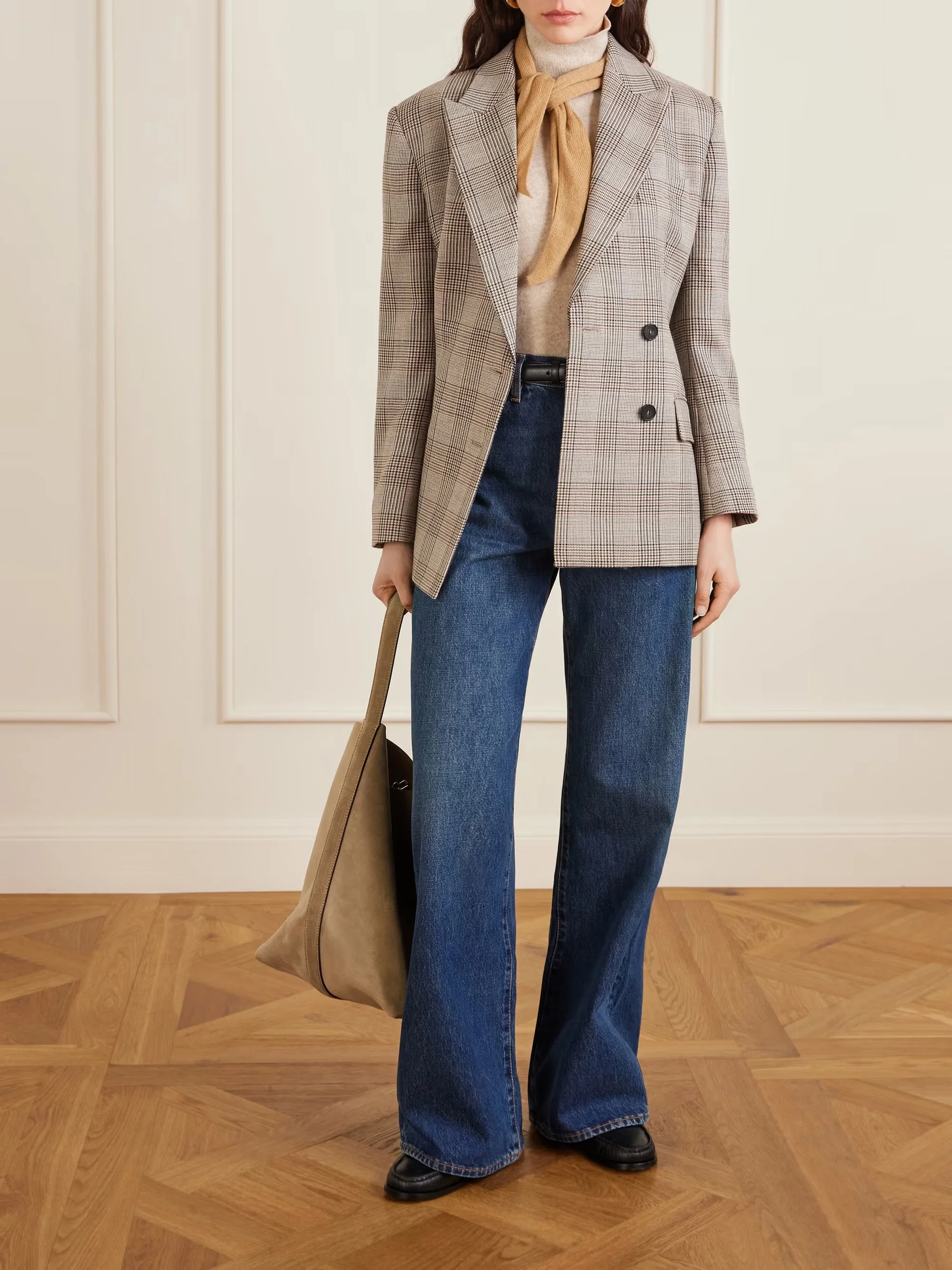 Aretha Blazer - Brown Plaid